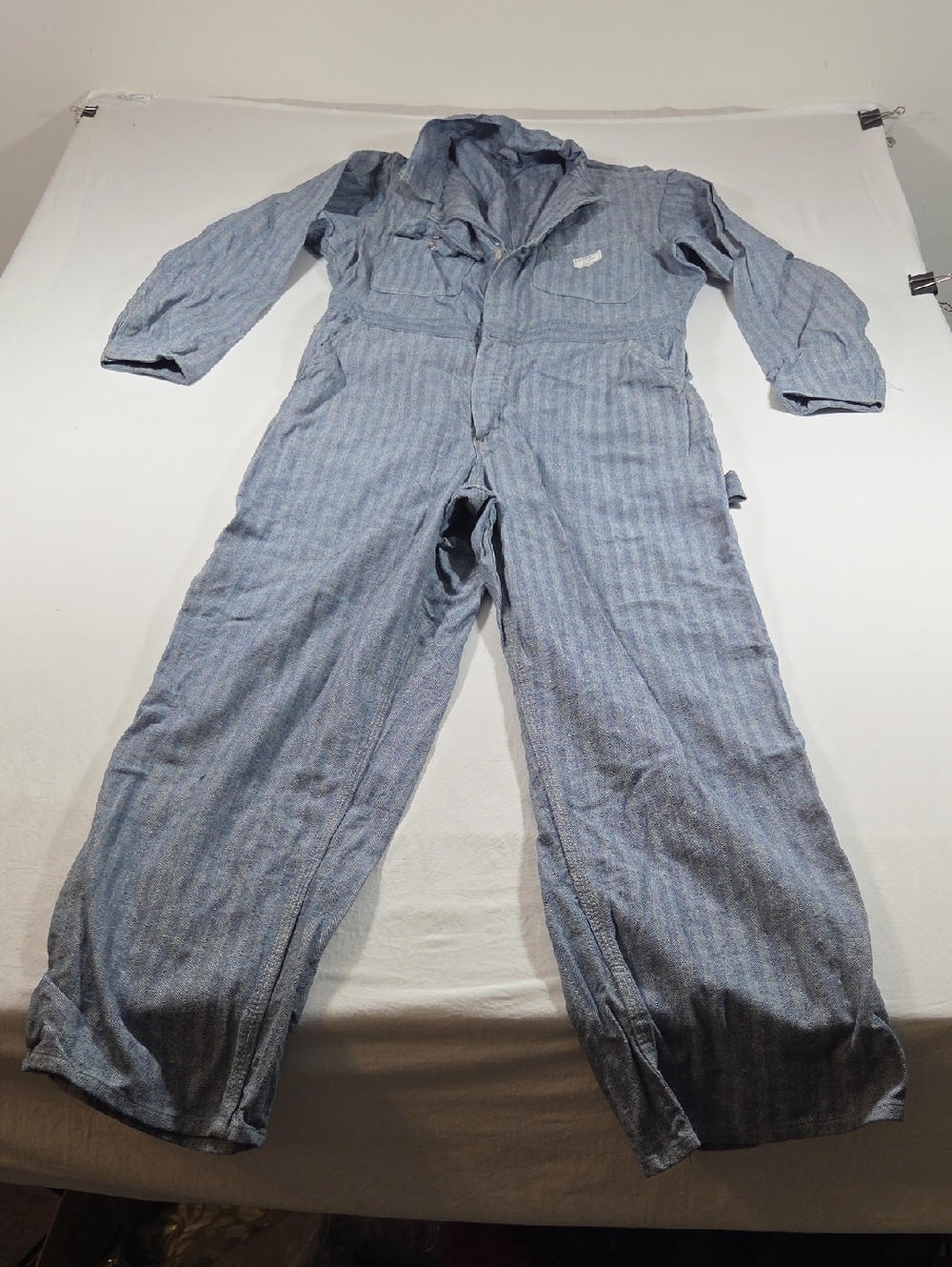 Big Mac Striped Blue Utility Jumpsuit Men Welding Suit